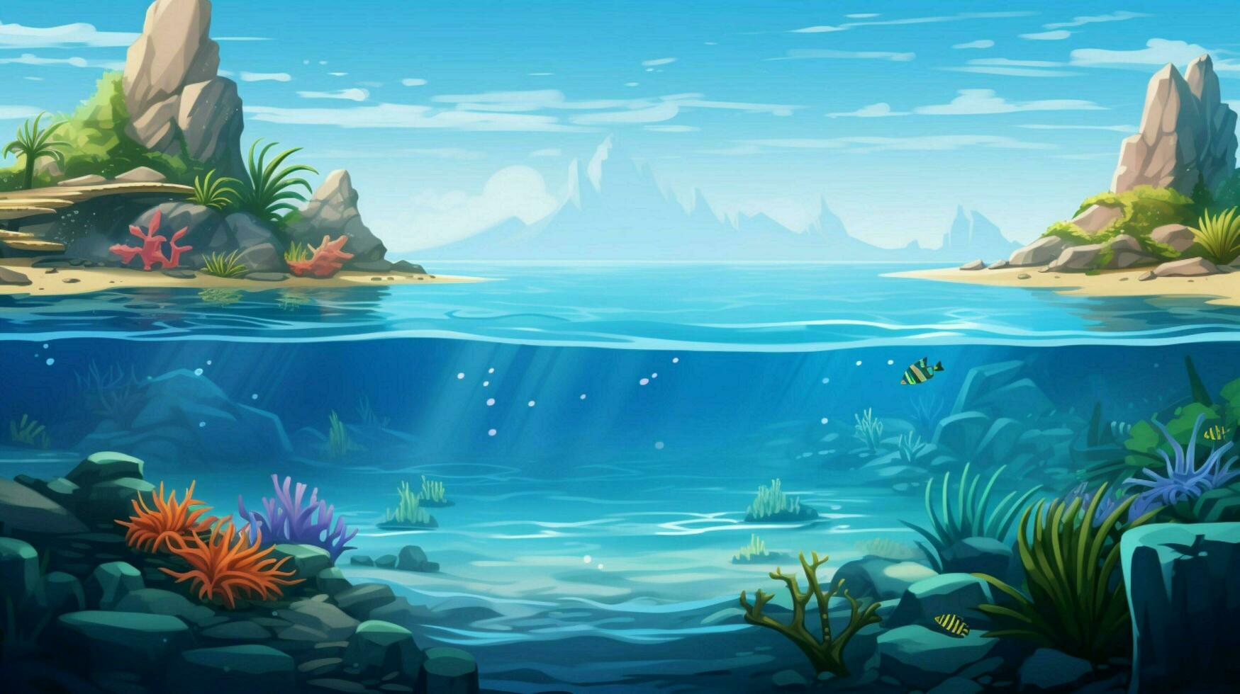 desenho animado estilo oceano fundo para produtos showca foto