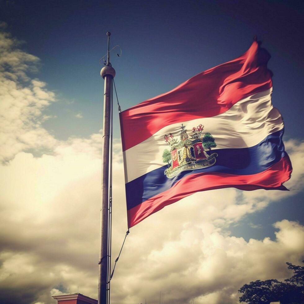 bandeira do dominicano república Alto qualidade foto