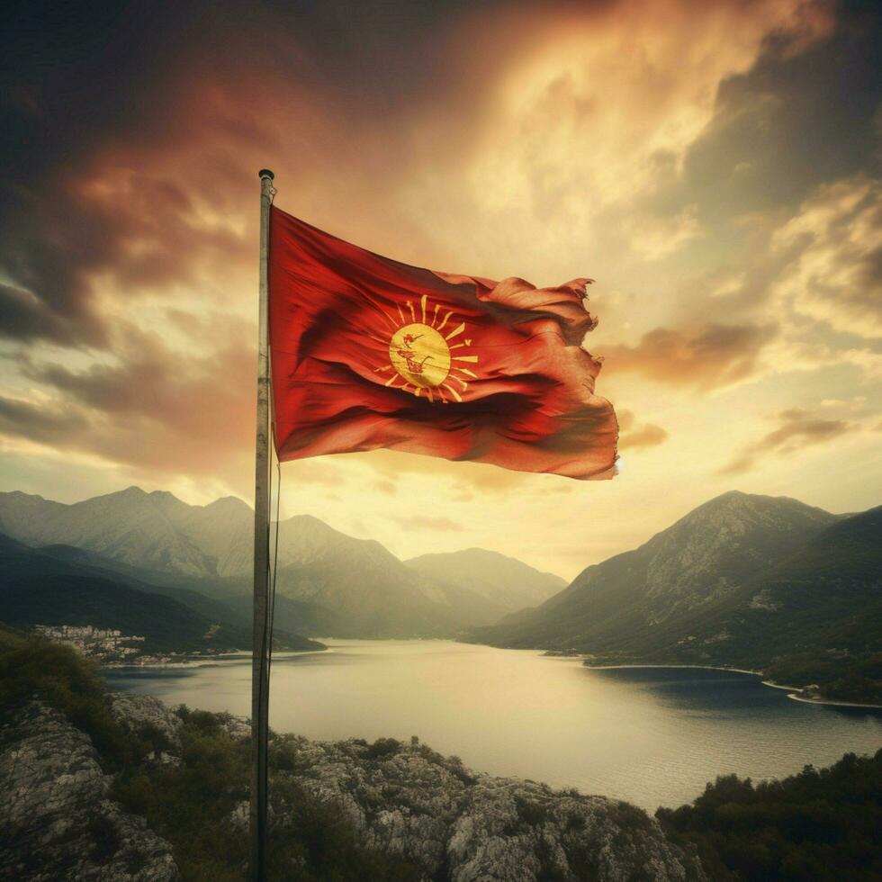 bandeira do Montenegro Alto qualidade 4k ult foto