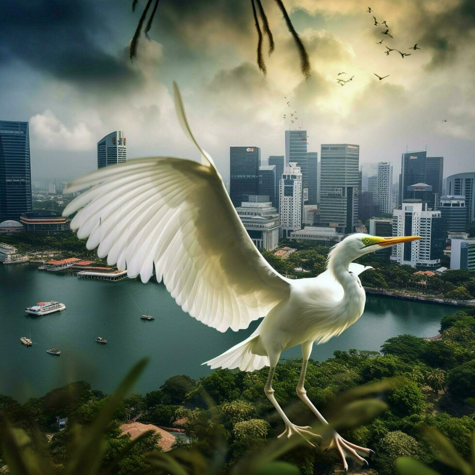 nacional pássaro do Cingapura Alto qualidade 4k ultra foto