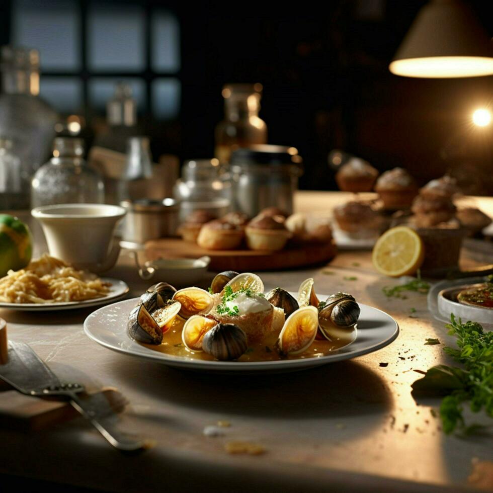 fotorrealista profissional Comida comercial fotografia foto