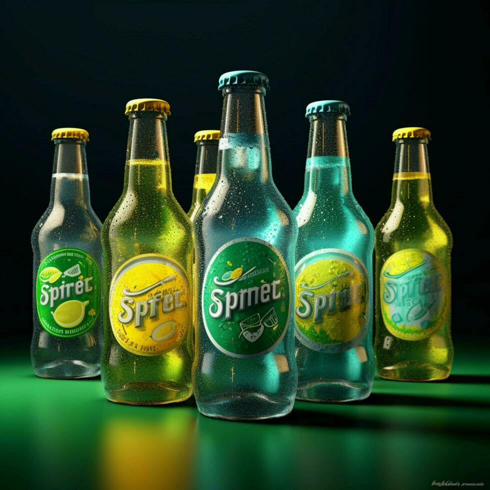 produtos tiros do sprite Alto qualidade 4k ultra hd foto