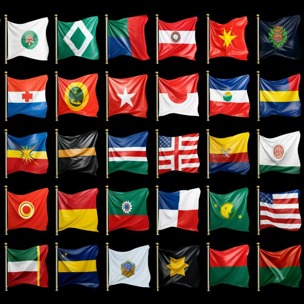 produtos tiros do todos países bandeira Alto qualidade foto