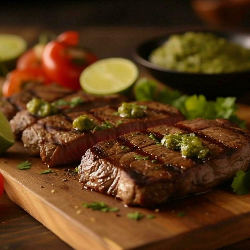 produtos tiros do carne asada Alto qualidade 4k ult foto