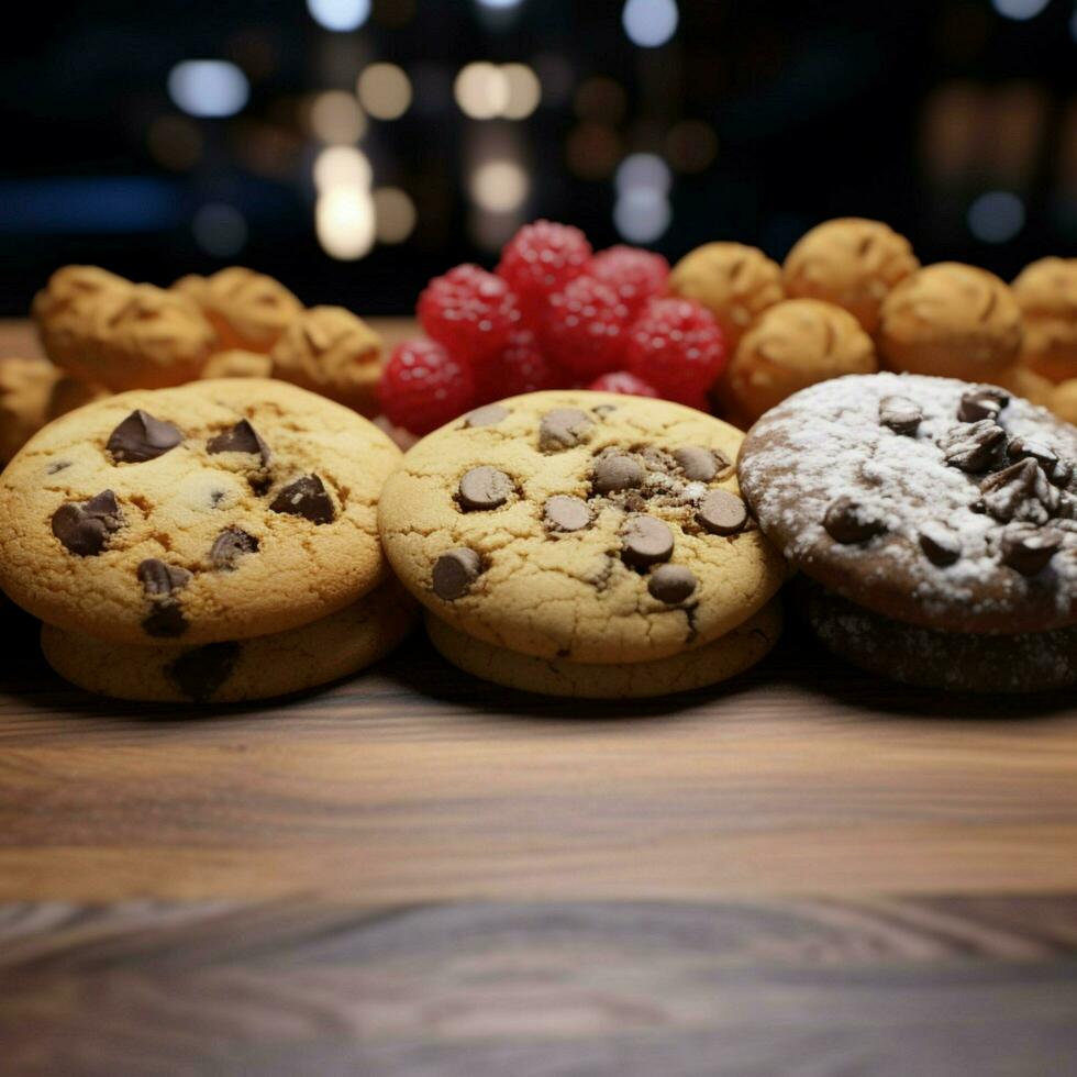 produtos tiros do biscoitos Alto qualidade 4k ultra h foto