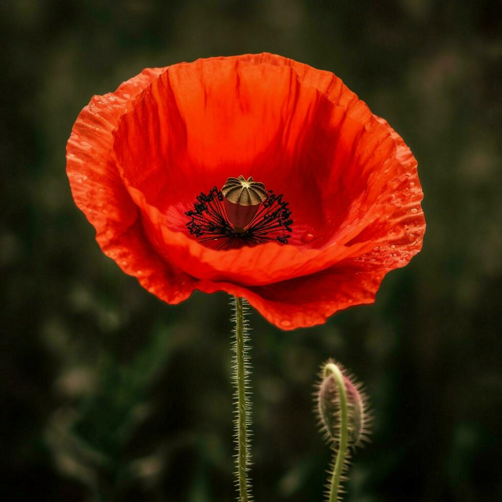 vermelho papoula Alto qualidade 4k ultra hd hdr foto