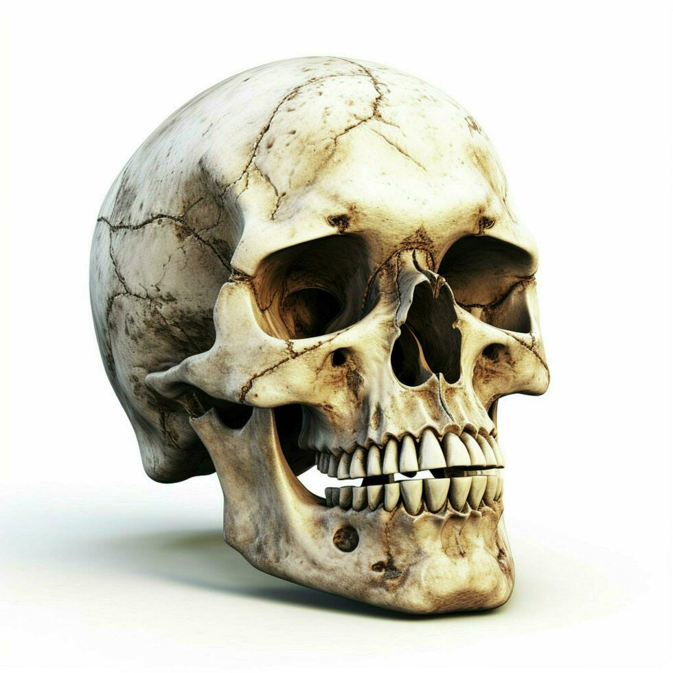 crânio com branco fundo Alto qualidade ultra hd foto