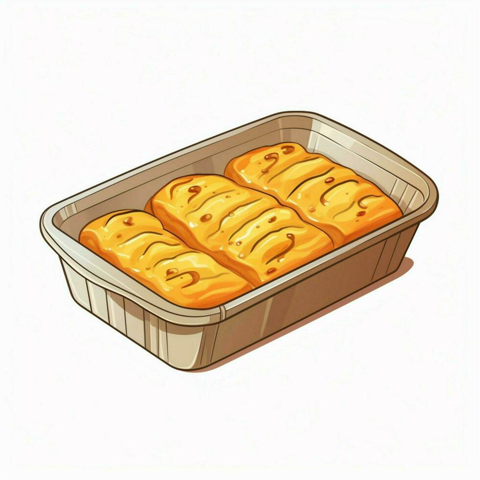 cozimento bandeja cozimento prato 2d desenho animado ilustração em branco b foto