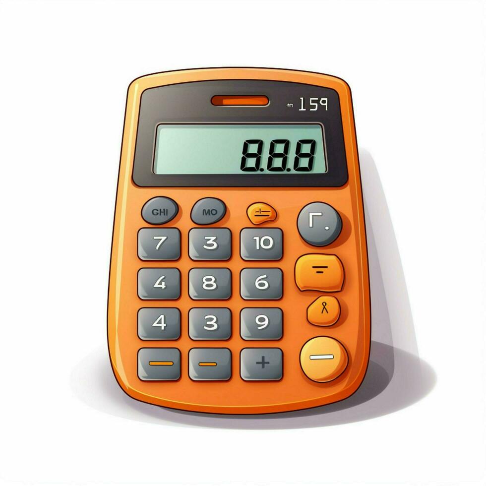calculadora 2d desenho animado ilustração em branco fundo Alto foto
