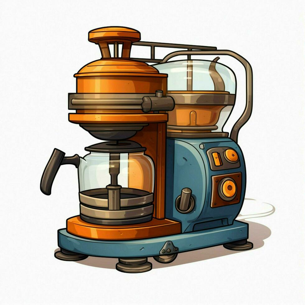 máquina de café 2d desenho animado ilustração em branco fundo hig foto