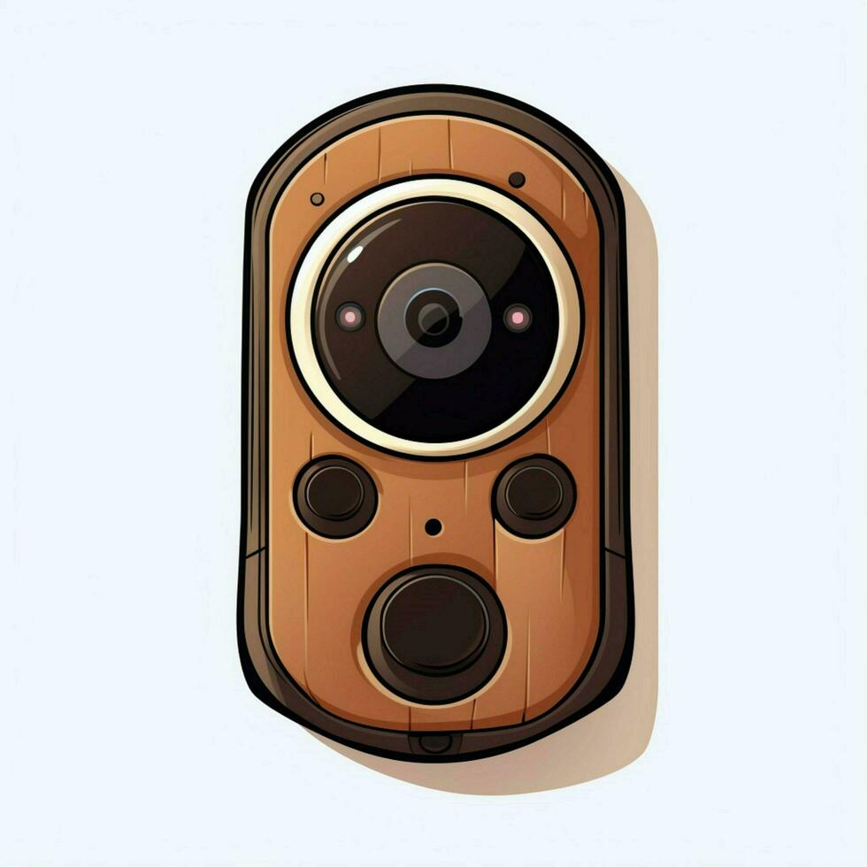 campainha Câmera 2d desenho animado ilustração em branco fundo foto