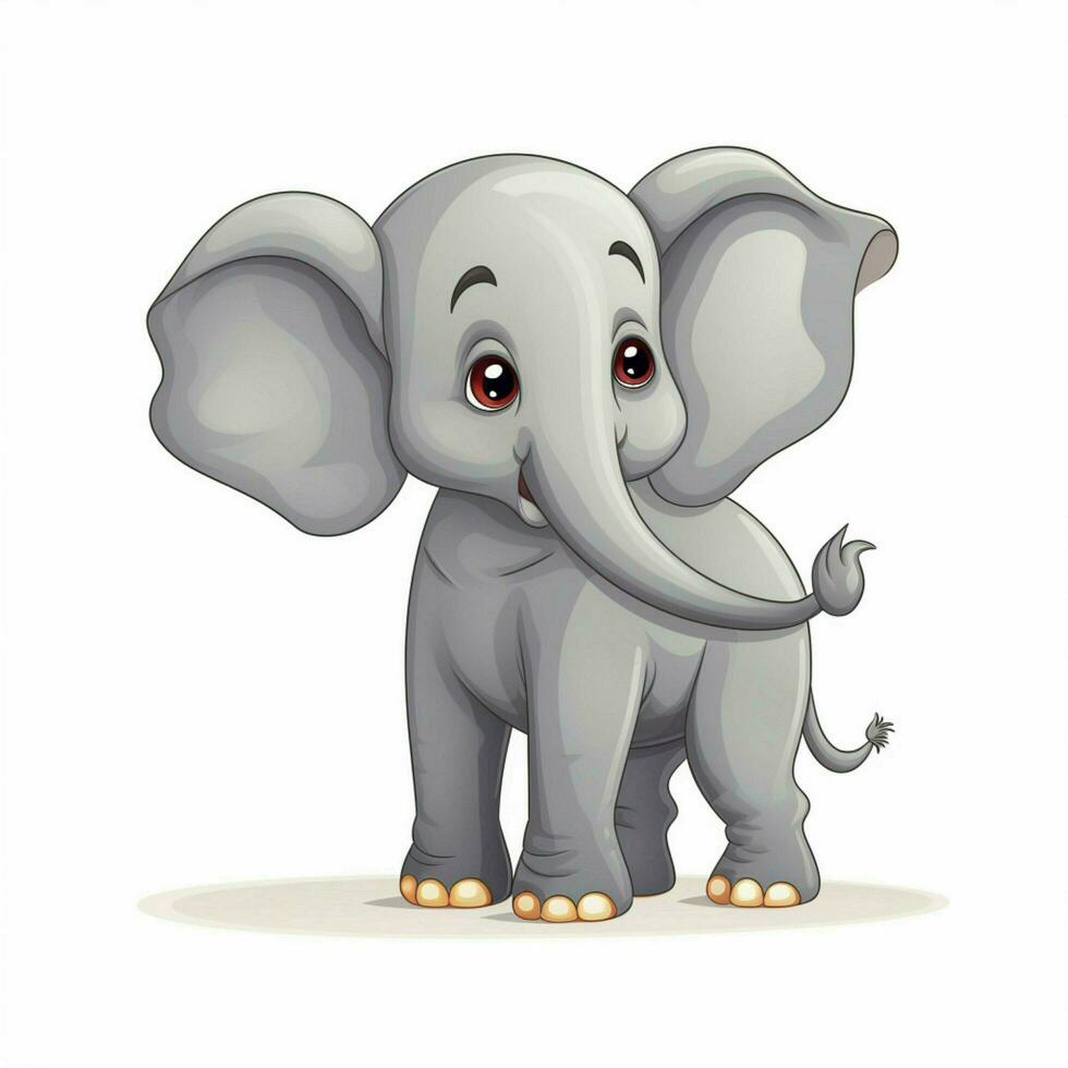 elefante 2d desenho animado vetor ilustração em branco background foto