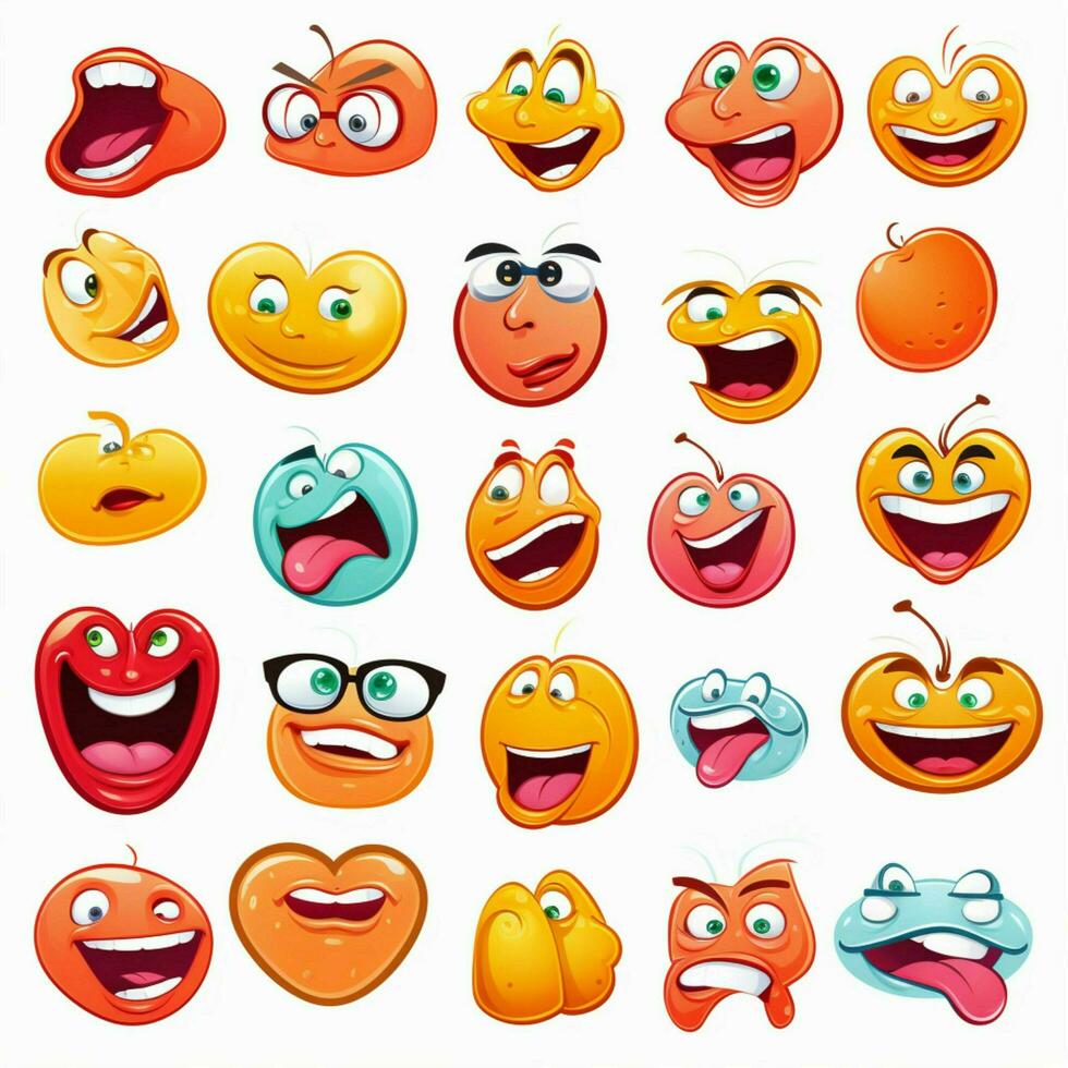 rostos com língua emojis 2d desenho animado vetor ilustração em foto