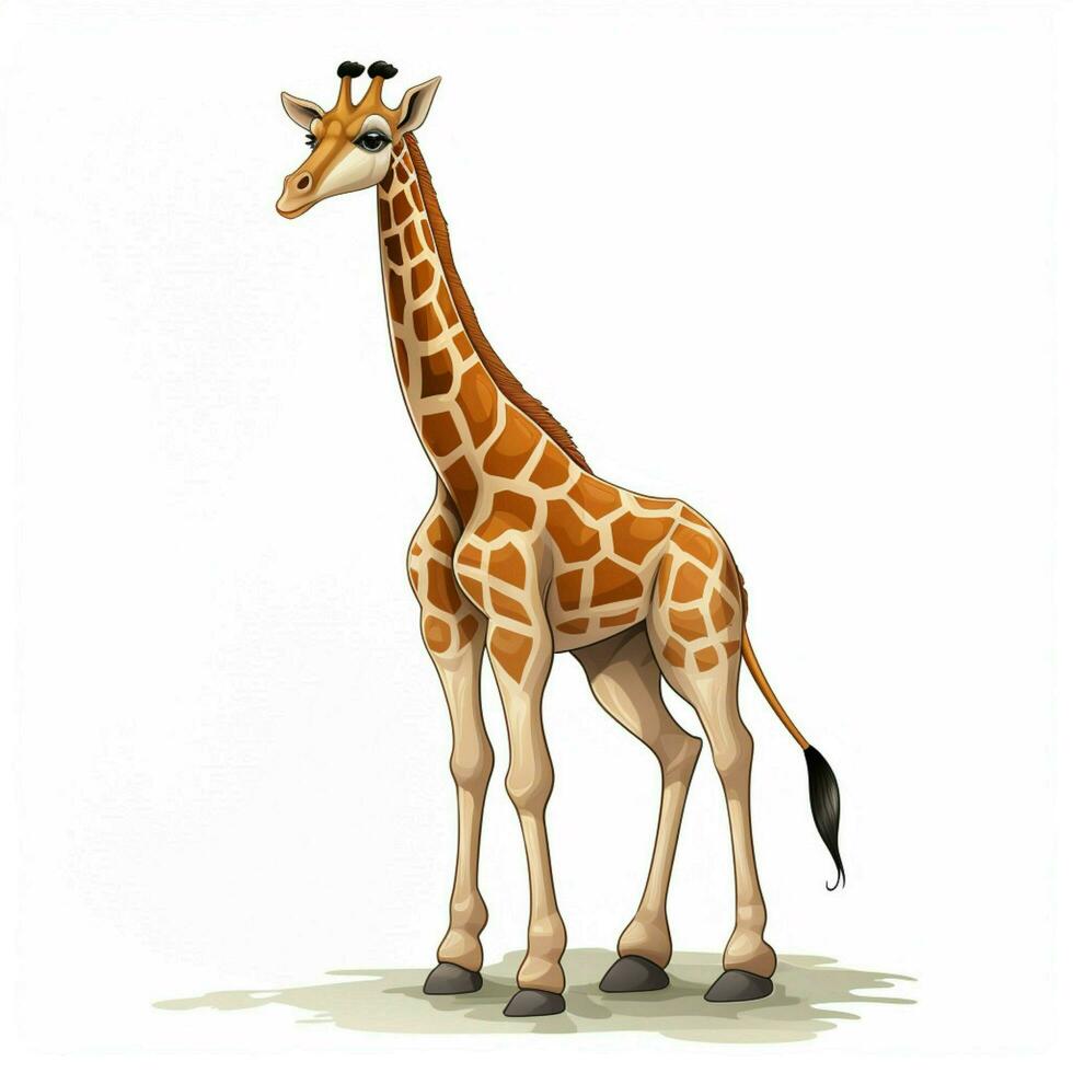 girafa 2d desenho animado vetor ilustração em branco fundo foto