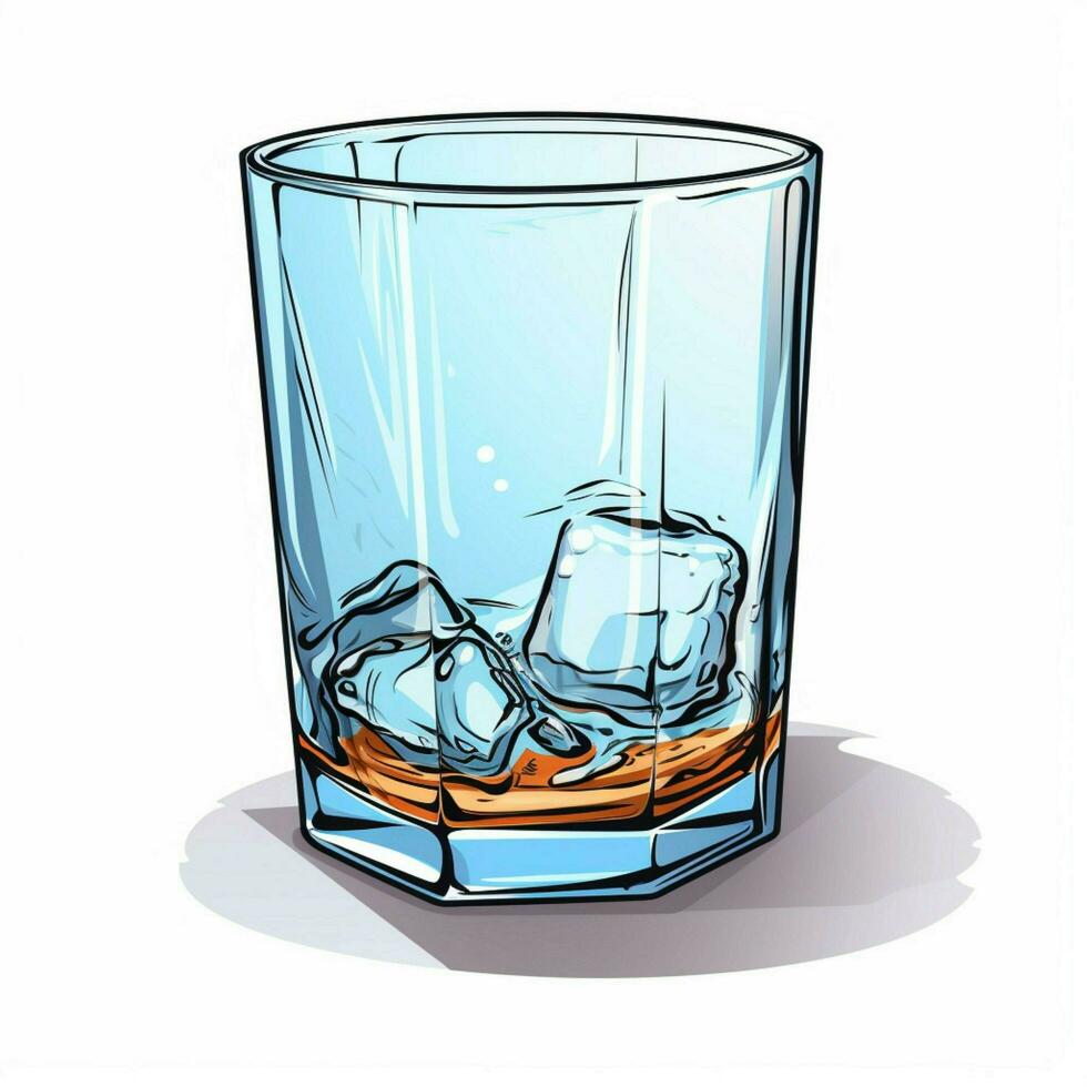 vidro 2d desenho animado ilustração em branco fundo Alto qualidade foto