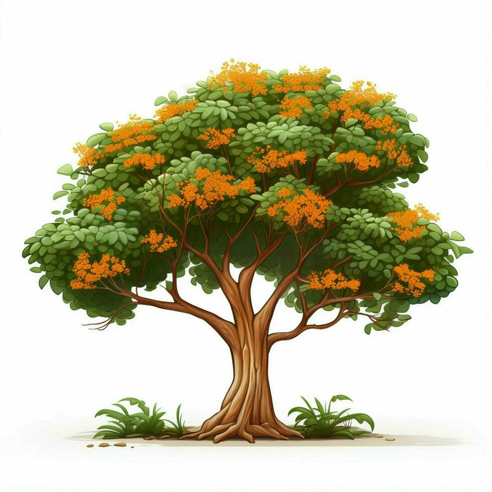 indiano cortiça árvore flor 2d desenho animado ilustração em branco BA foto