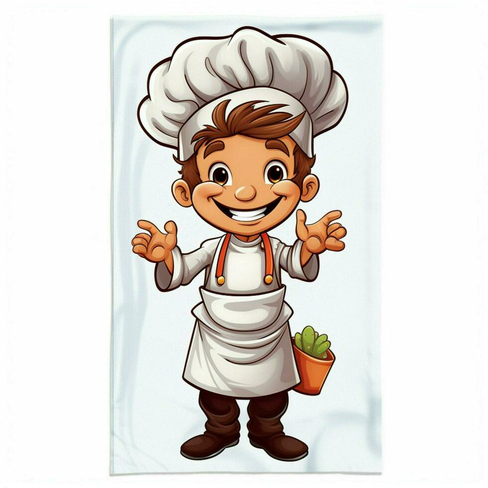 cozinha toalha 2d desenho animado ilustração em branco fundo h foto