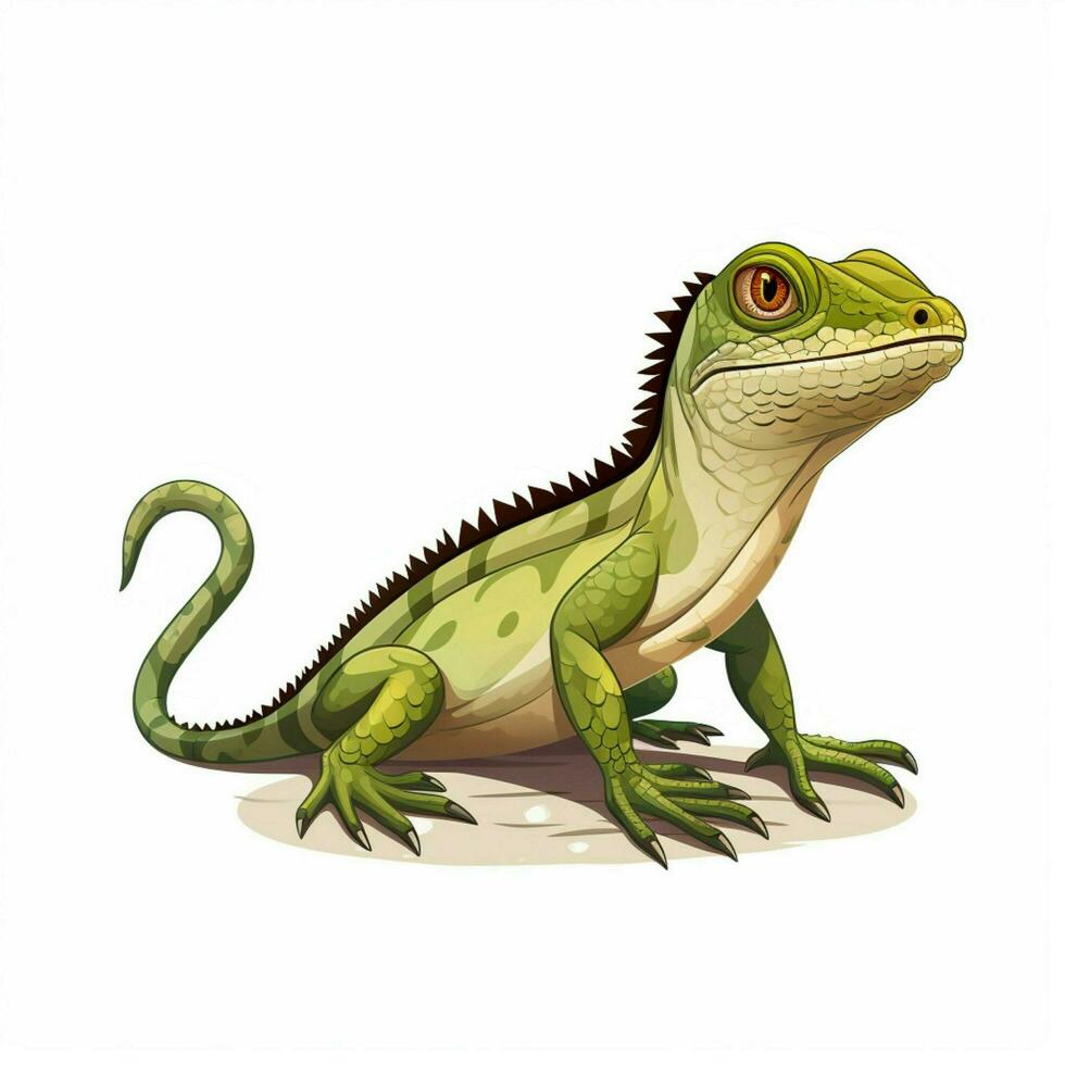 lagarto 2d desenho animado vetor ilustração em branco fundo foto