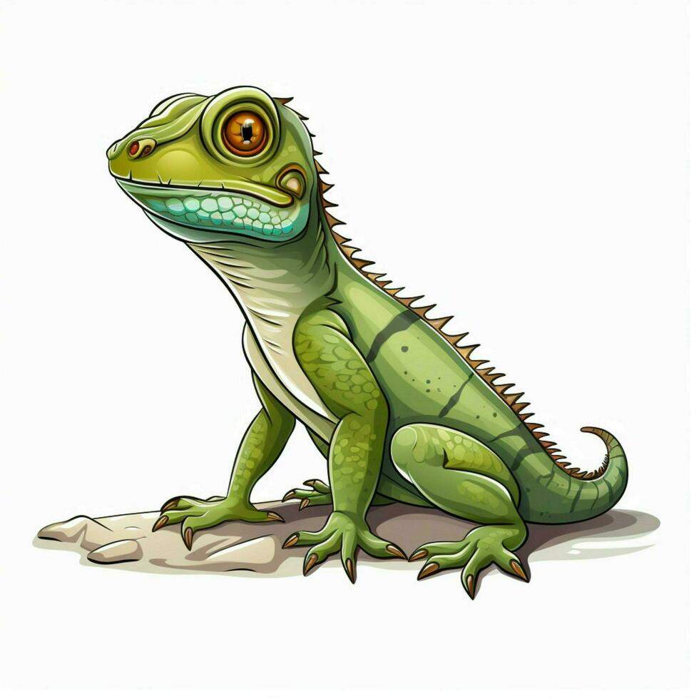 lagarto 2d desenho animado vetor ilustração em branco fundo foto