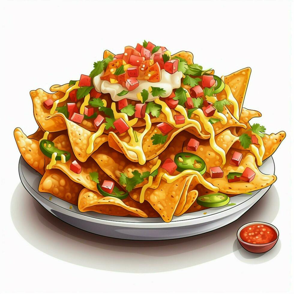 nachos 2d vetor ilustração desenho animado dentro branco fundo foto