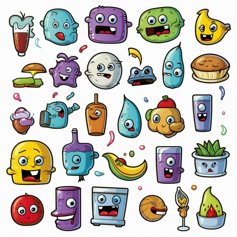 de outros objetos emojis 2d desenho animado vetor ilustração em enquanto foto