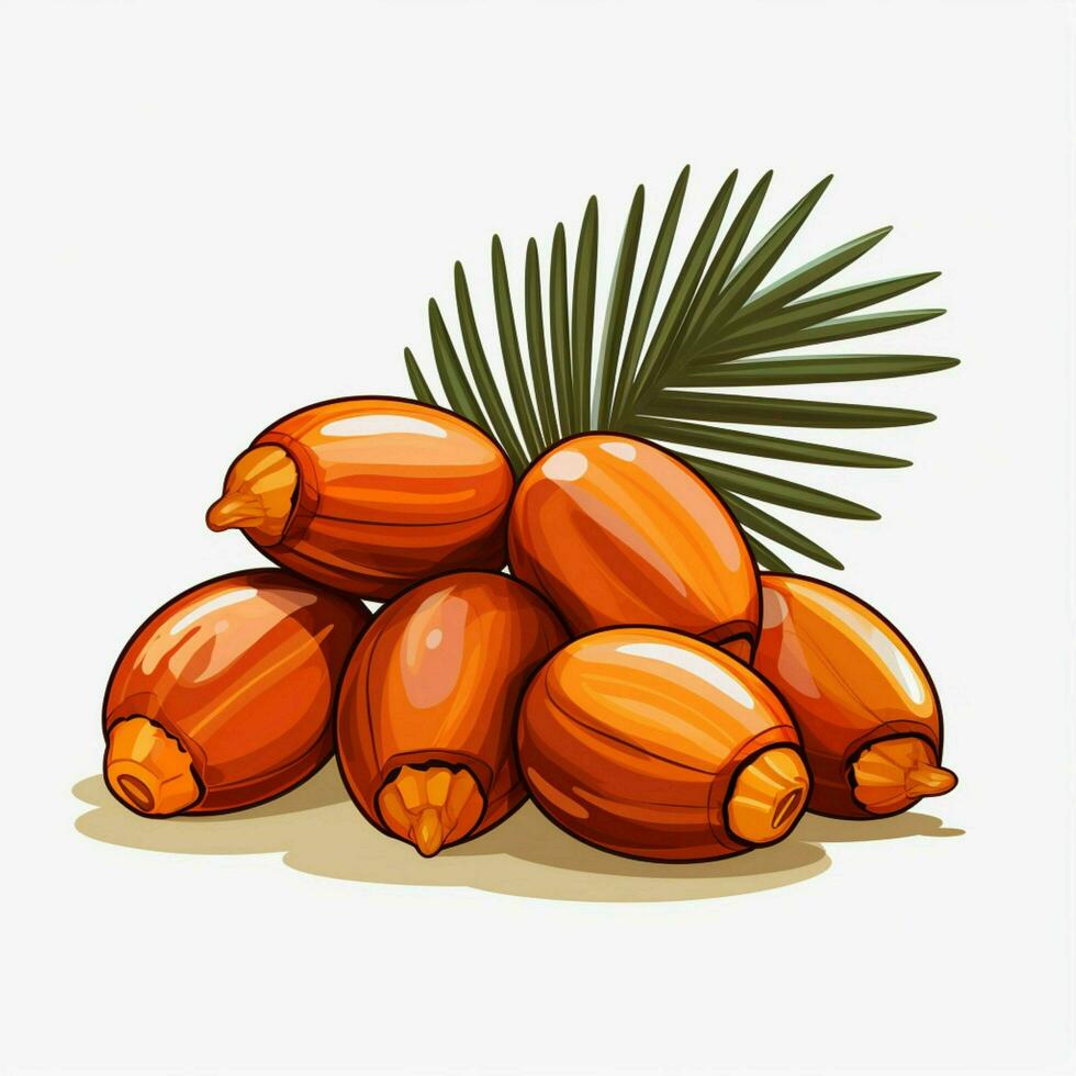Palma fruta 2d desenho animado ilustração em branco fundo Alto foto