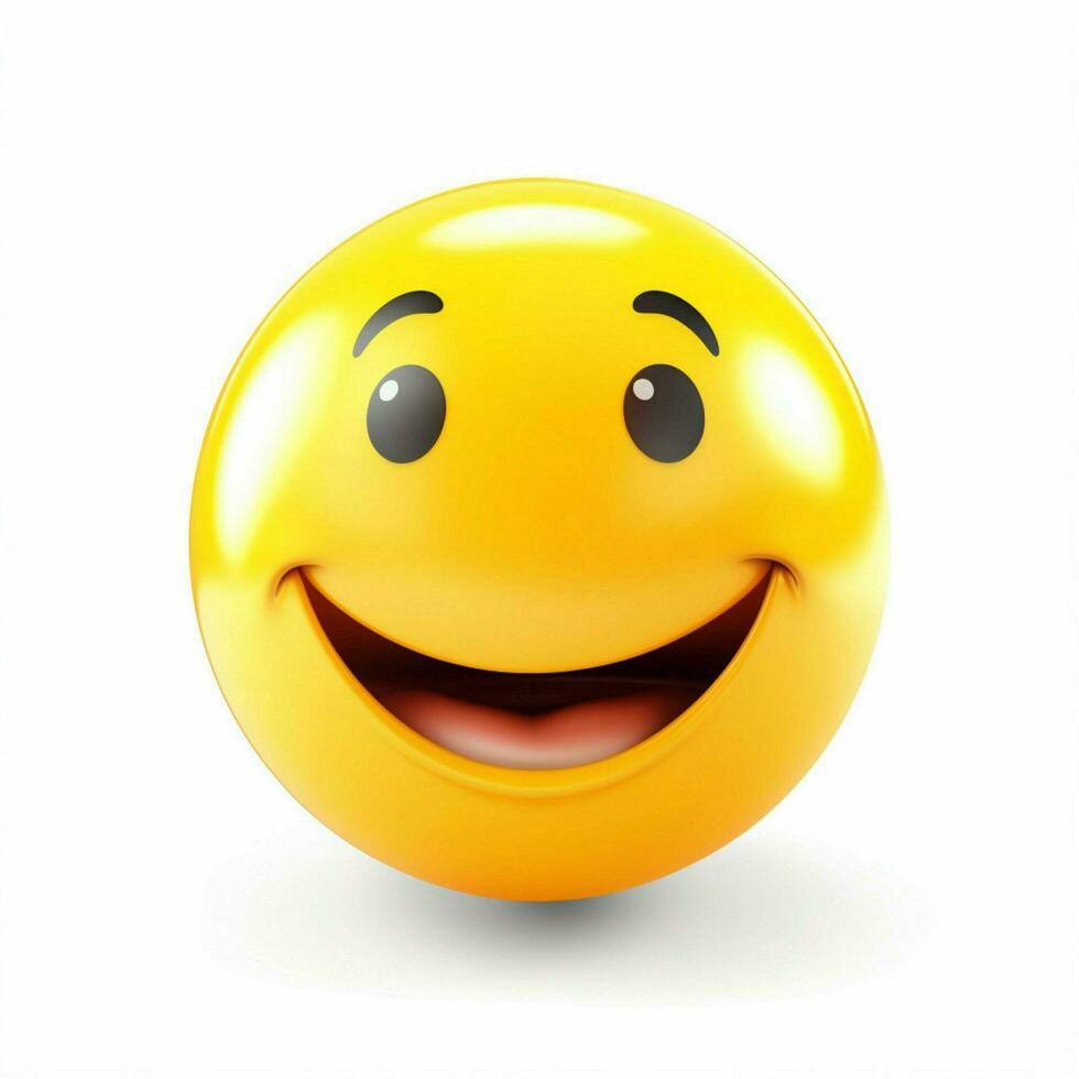 sorridente face com aréola emoji em branco fundo Alto qualidade foto