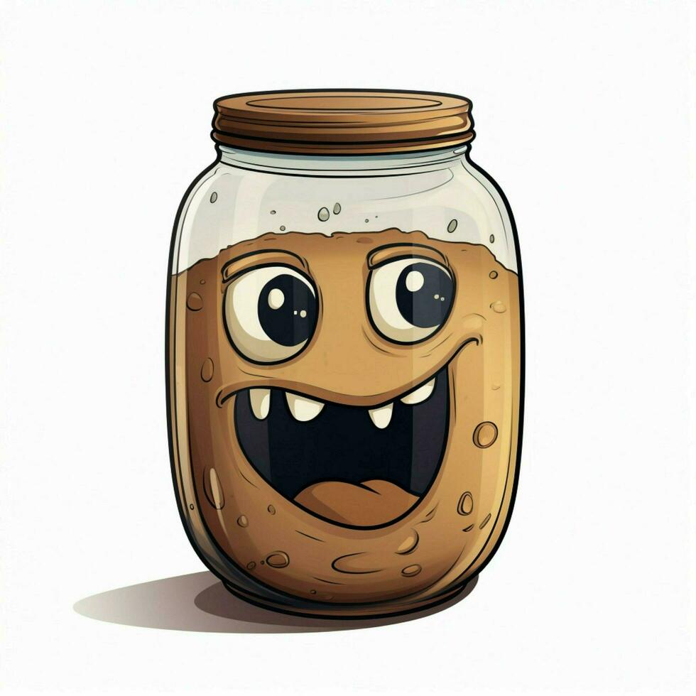 armazenamento jarra 2d desenho animado ilustração em branco fundo hig foto