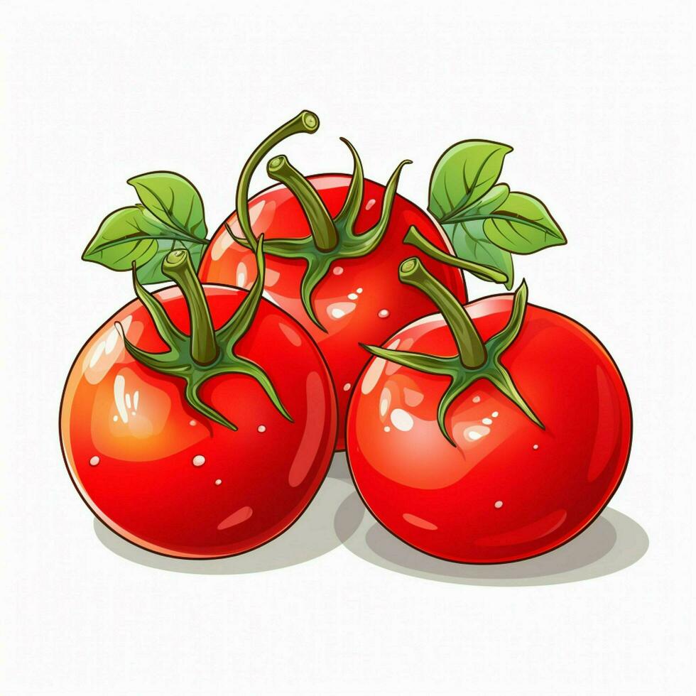 tomates 2d vetor ilustração desenho animado dentro branco background foto