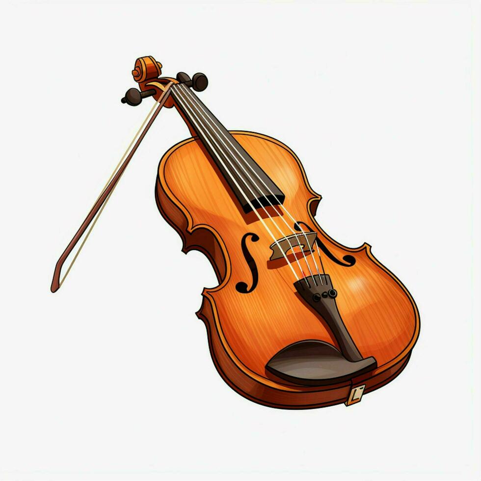 violino 2d desenho animado vetor ilustração em branco fundo foto