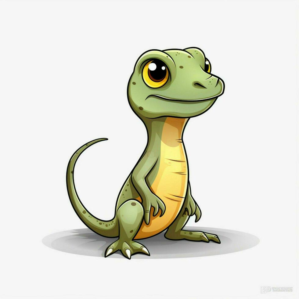 lagarto 2d desenho animado vetor ilustração em branco fundo foto