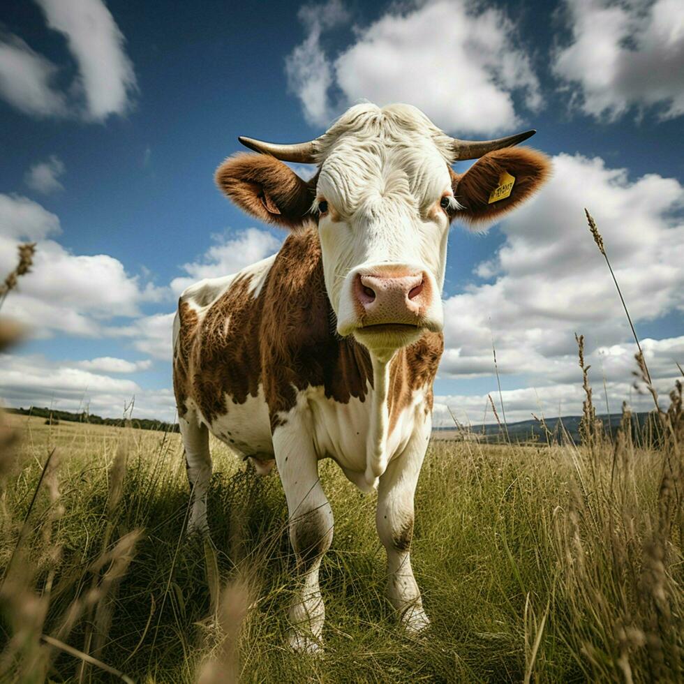 foto do vaca cheio tiro Alto qualidade hdr 16k ultra hd selvagem