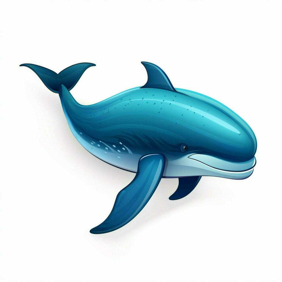baleia 2d desenho animado vetor ilustração em branco fundo h foto