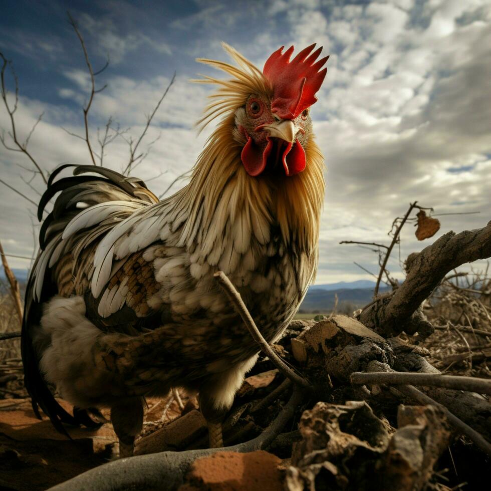 galinha selvagem vida fotografia hdr 4k foto