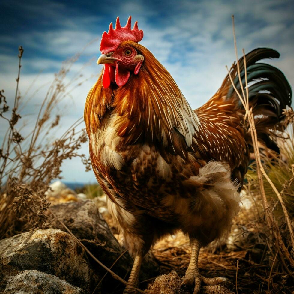 galinha selvagem vida fotografia hdr 4k foto