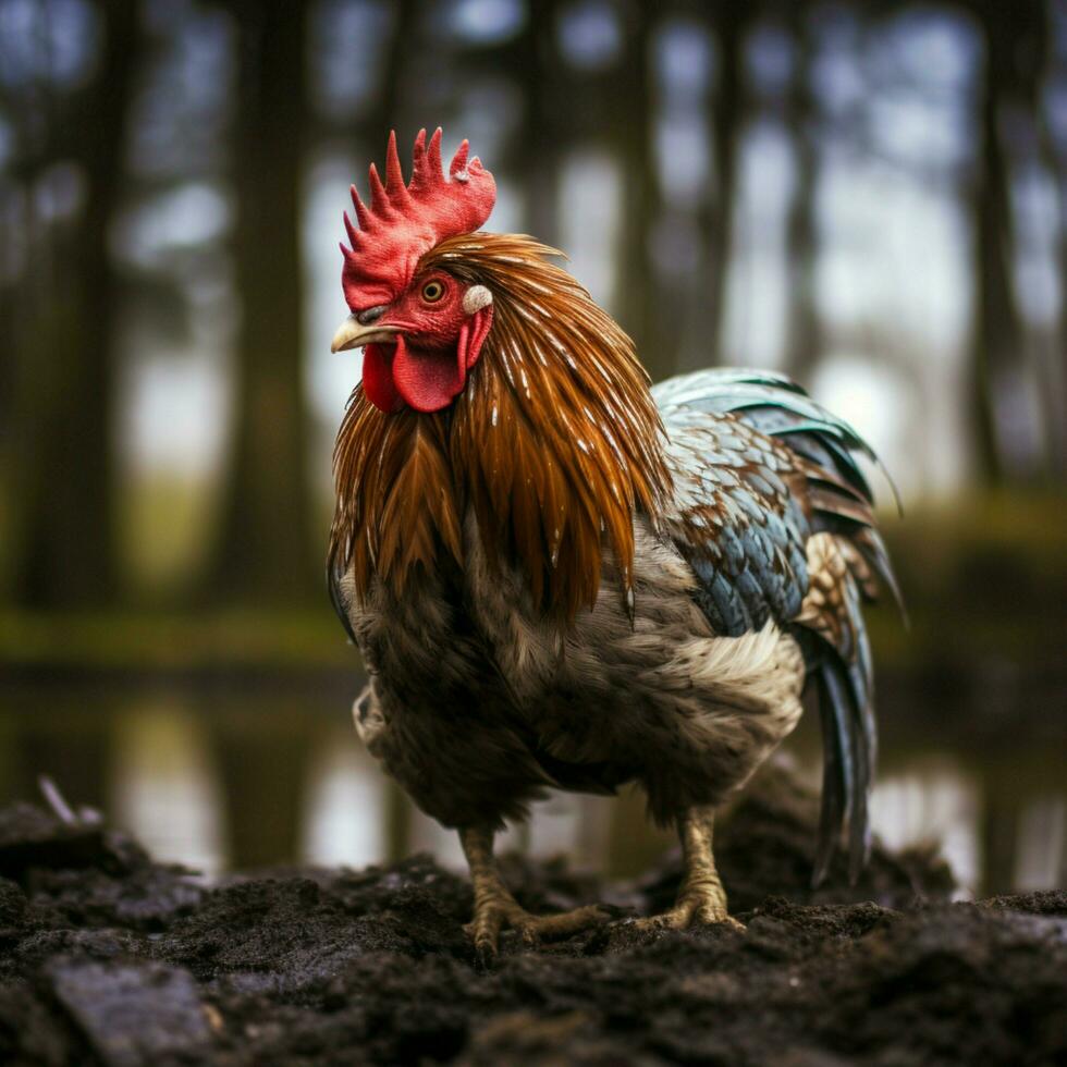 galinha selvagem vida fotografia hdr 4k foto