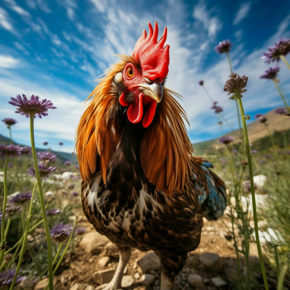 galinha selvagem vida fotografia hdr 4k foto