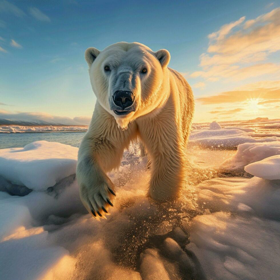 polar Urso selvagem vida fotografia hdr 4k foto