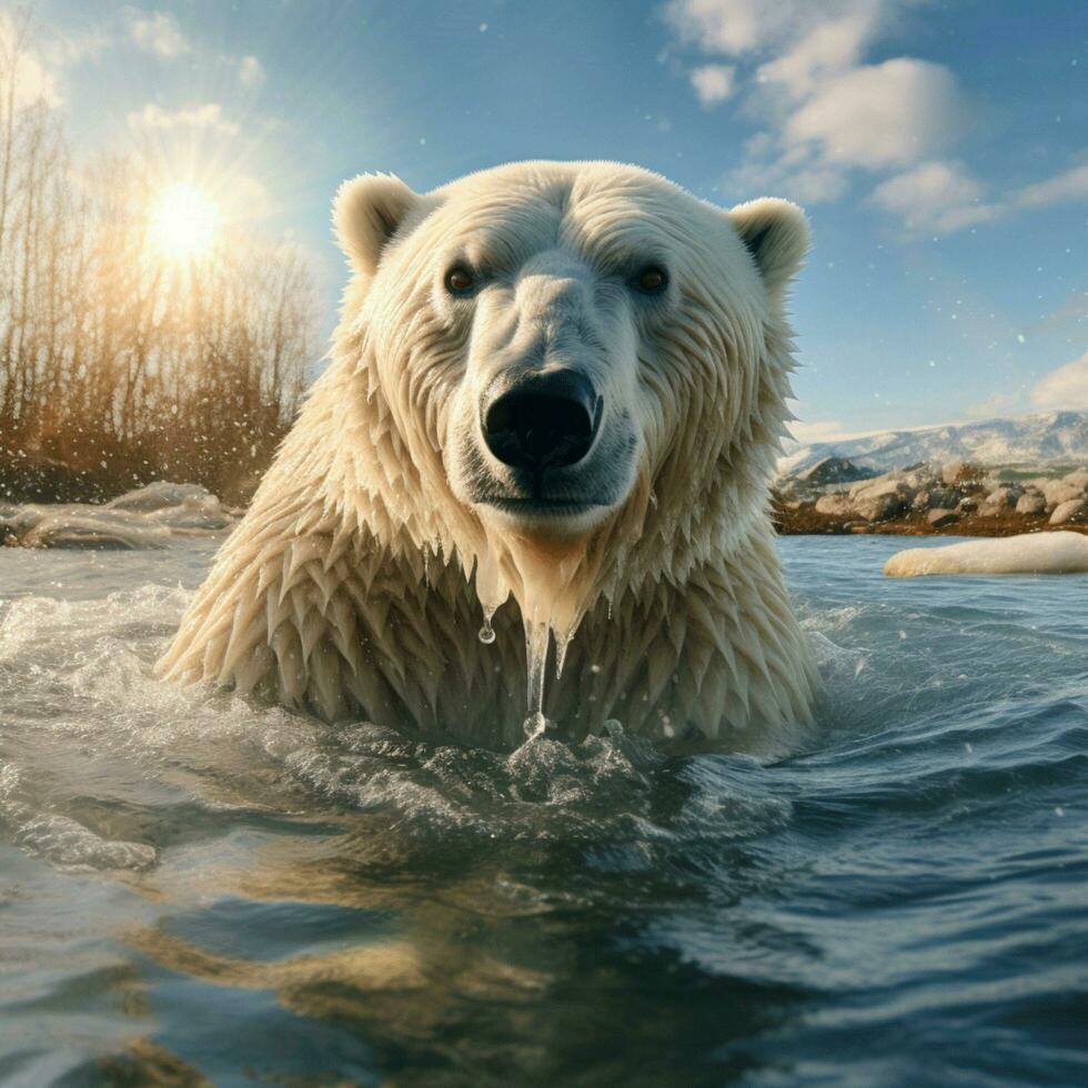 polar Urso selvagem vida fotografia hdr 4k foto