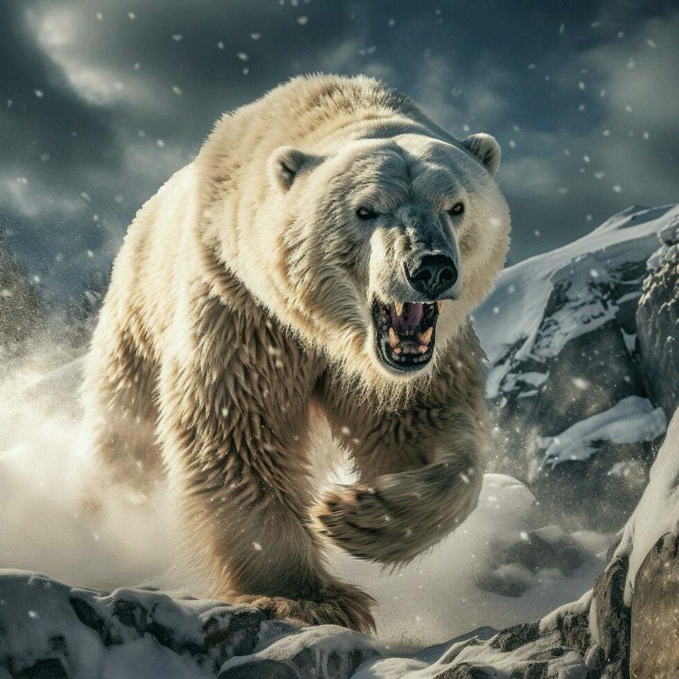 polar Urso selvagem vida fotografia hdr 4k foto