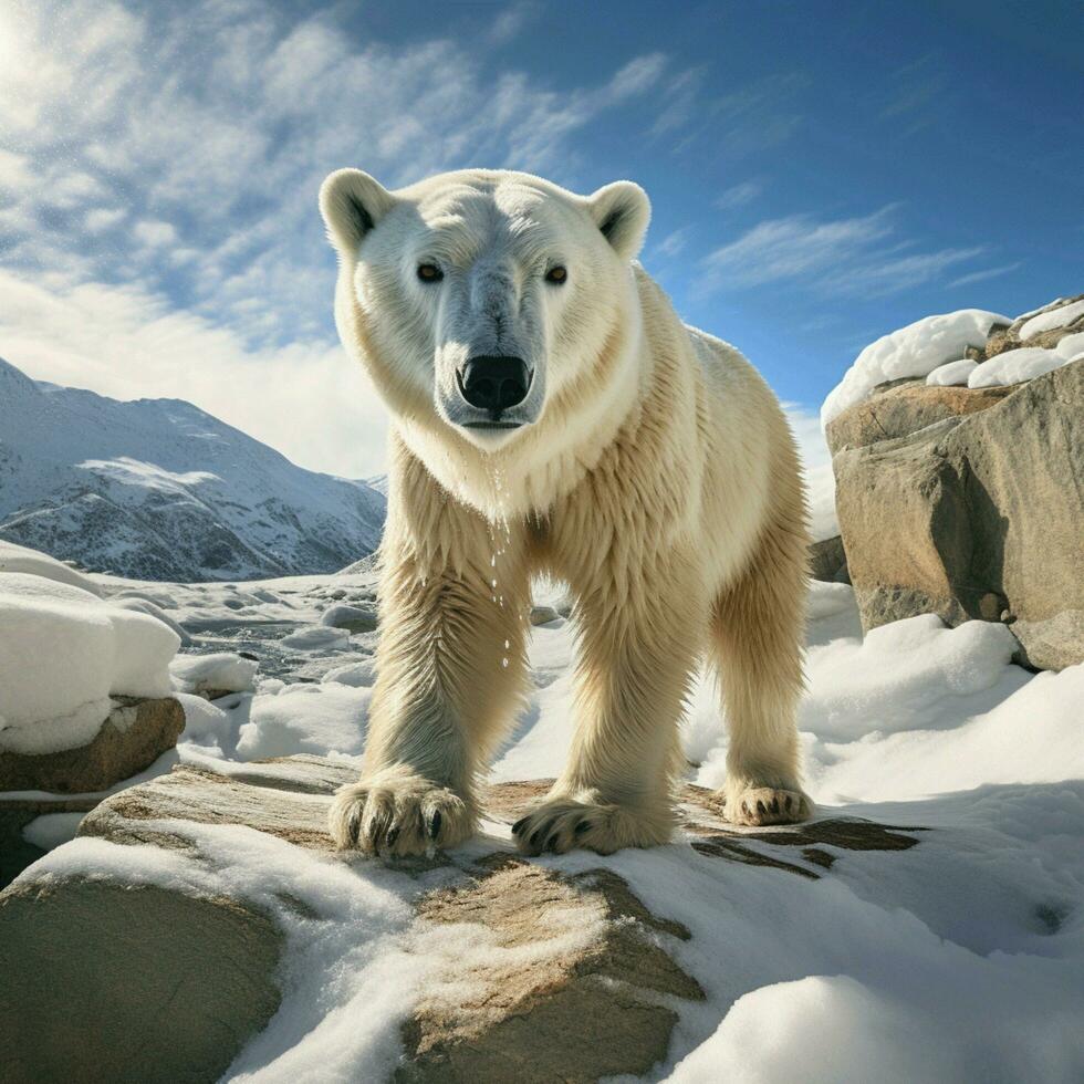 polar Urso selvagem vida fotografia hdr 4k foto