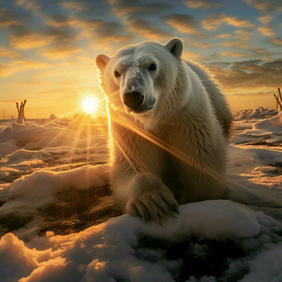 polar Urso selvagem vida fotografia hdr 4k foto