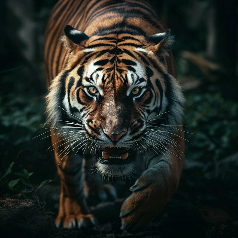 tigre estético realista cinematográfico cru épico macro foto