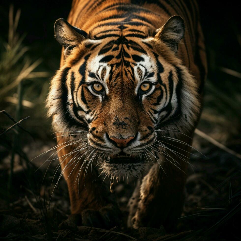 tigre estético realista cinematográfico cru épico macro foto