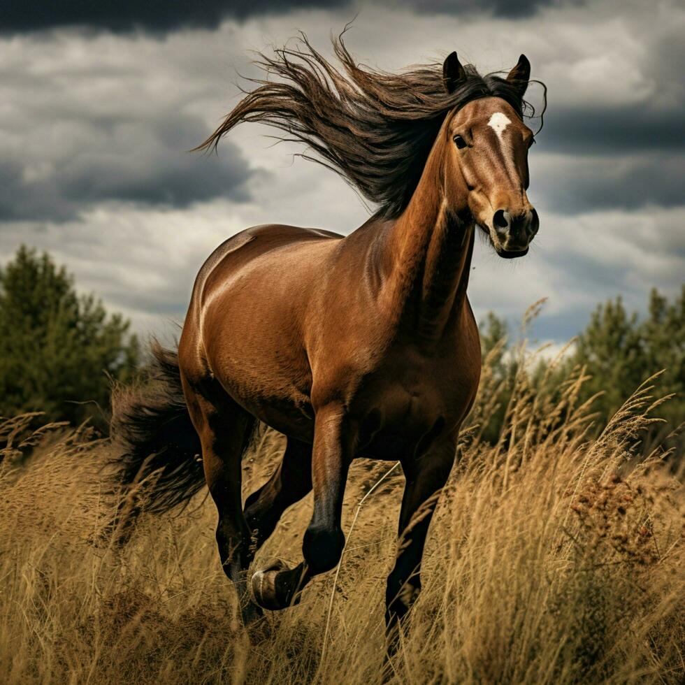 foto do cavalo cheio tiro Alto qualidade hdr 16k ultra hd