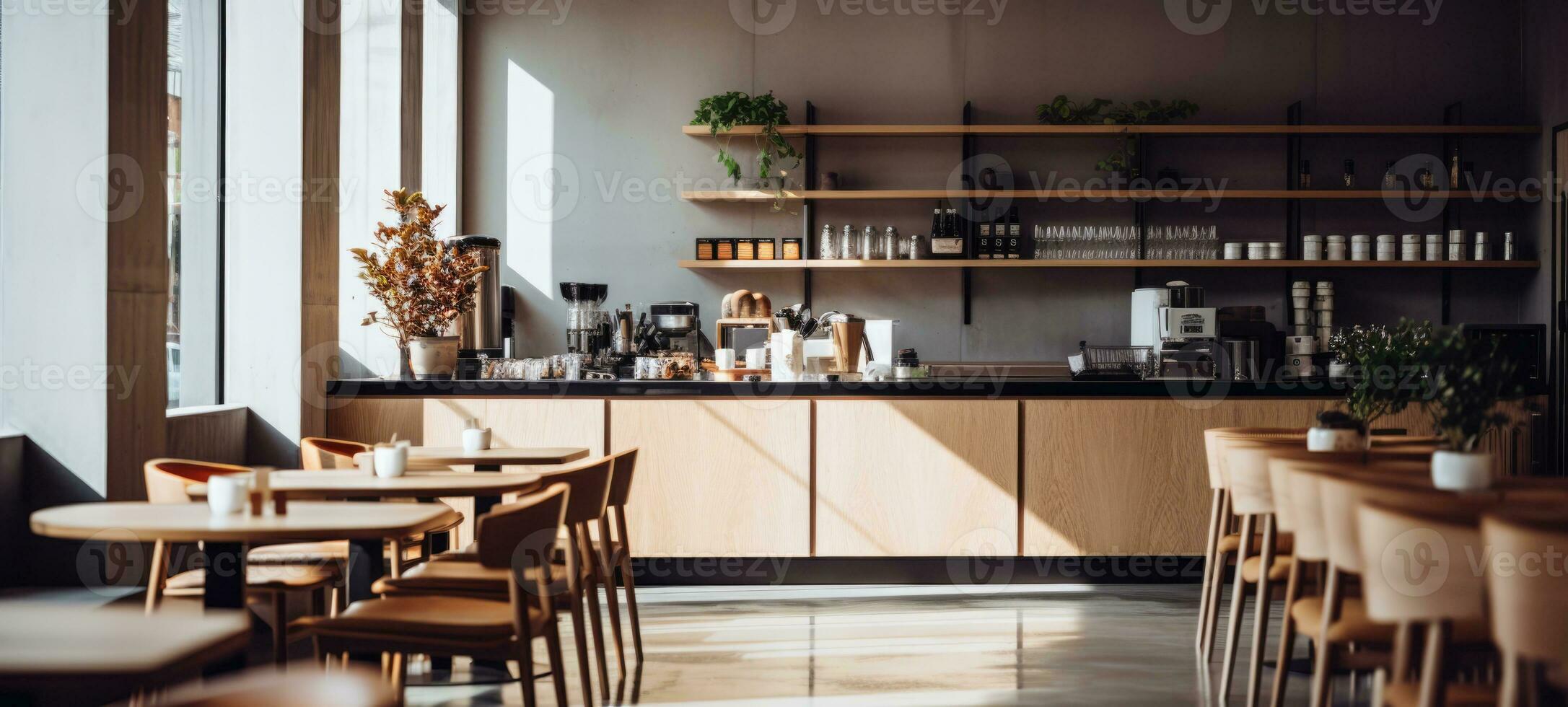 madeira cafeteria café fazer compras restaurante, ai generativo foto