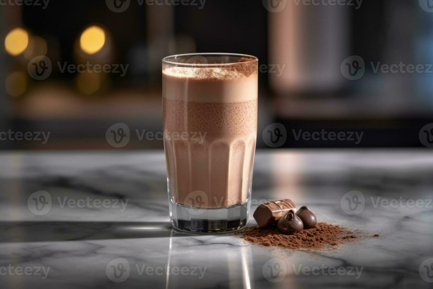 ai generativo foto do uma vidro do uma quente chocolate