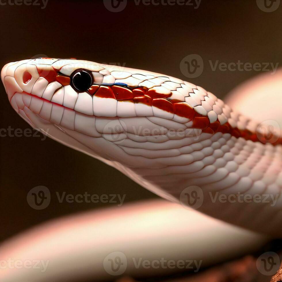 admirando a calma comportamento do a vermelho leite serpente acima fechar ,ai gerado foto