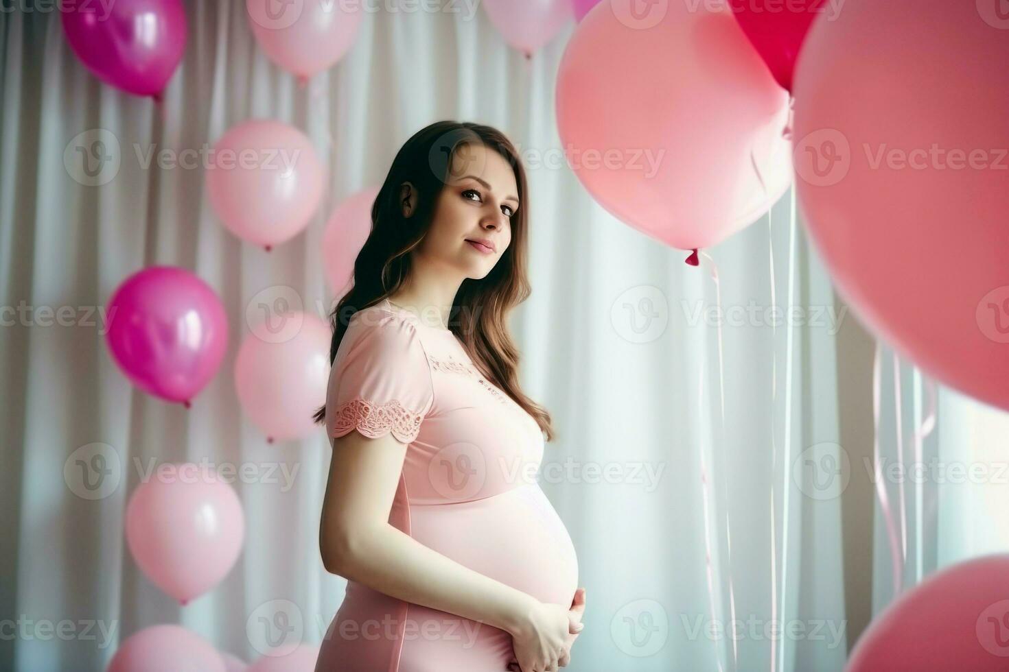 grávida mulher retrato. gerar ai foto