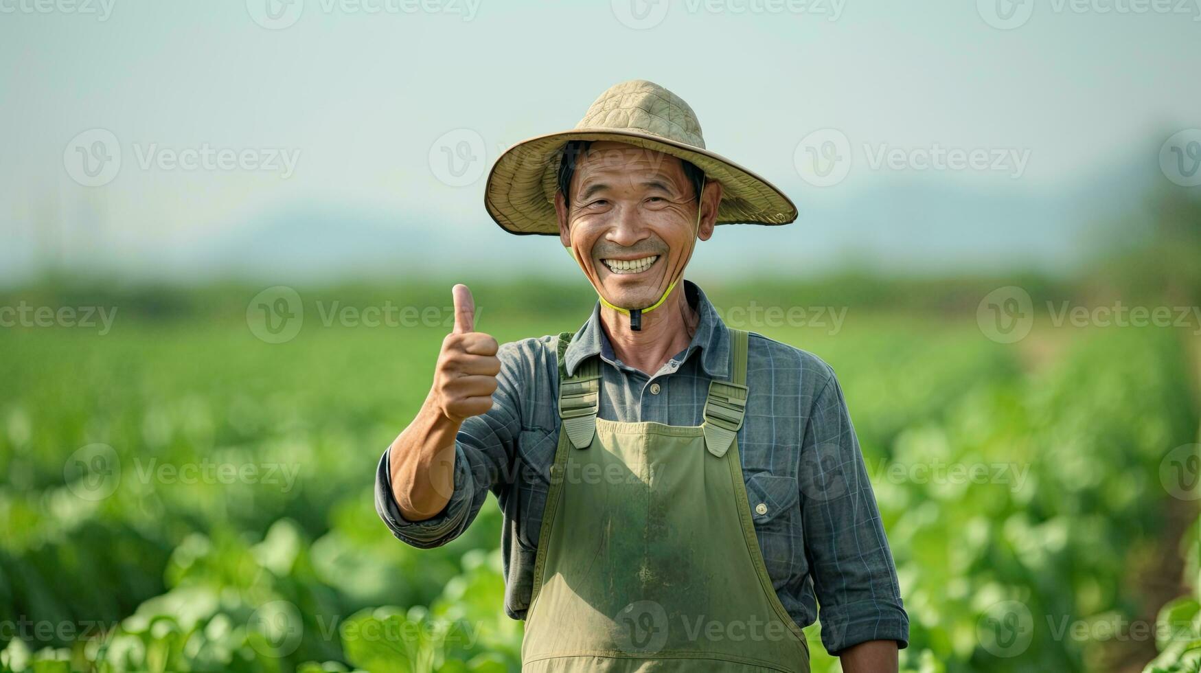 retrato agricultor com legumes ai generativo foto